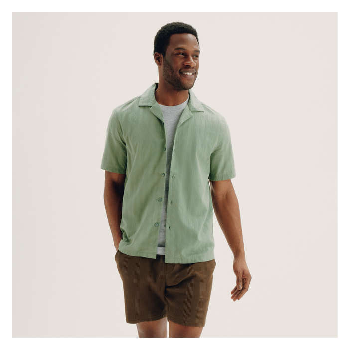 Men's Textured Button-Up Shirt